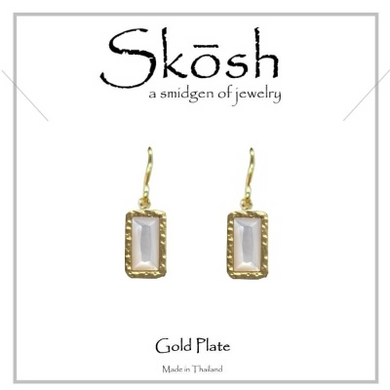 Skosh Mother of Pearl Earrings-Gold over Sterling Silver
