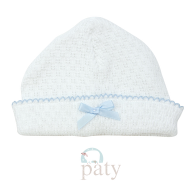 Paty Sailor Cap-White w/Blue Trim and Bow