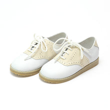 Load image into Gallery viewer, White/Beige Leather Saddle Oxford
