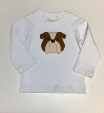 Zuccini-MSU L/S White Bulldog Appliqué Tee Shirt