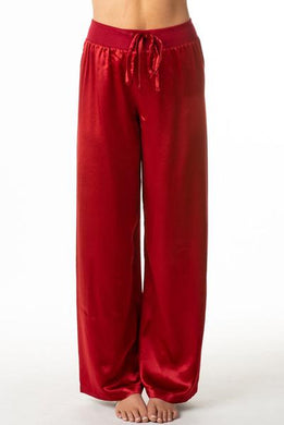 PJ Harlow-Jolie Satin Lounge Pants-Red