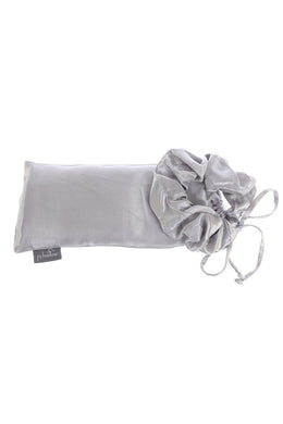 Standard Satin Pillowcase with Satin Hair Scrunchie-Dark Silver
