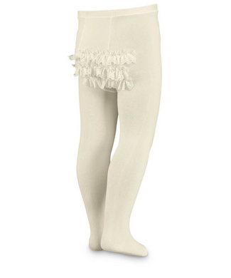 Jefferies Socks Microfiber Rhumba Lace Tights 1 Pair-(Pearl or White)