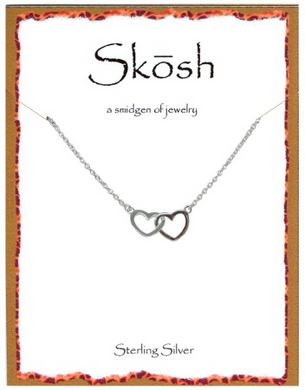 Skosh Tiny Interl-Locking Sterling Silver Hearts Necklace.