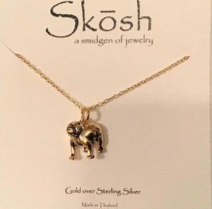 Skosh Bulldog Necklace-Antique Gold