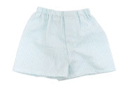 Mint-Seersucker Pull on Shorts