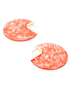 SALE-Kai Gold Hoop Earrings In Peach Acetate