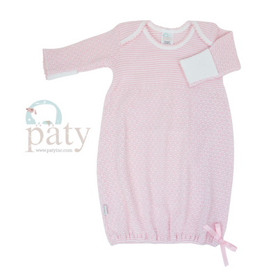 Paty L/S Lap Shoulder Gown-Pink