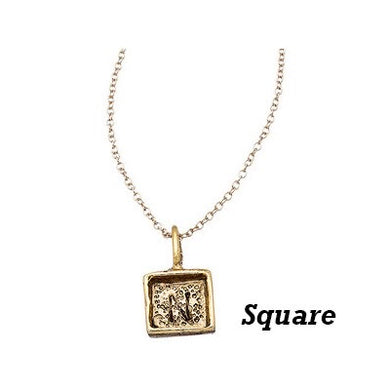 Square Initial Charms-Antique Gold