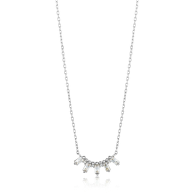 Glow Solid Bar Necklace-Silver