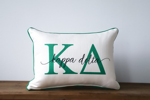 Kappa Delta-Large Letters Overlap Pillow