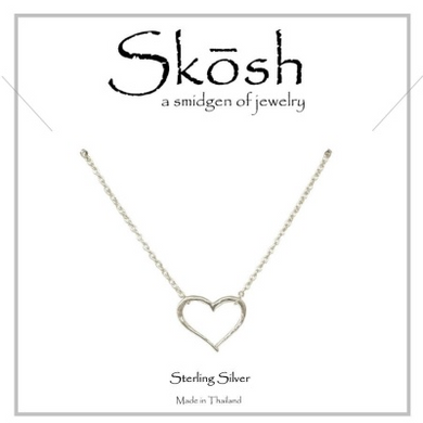 Skosh Open Heart Necklace-Sterling Silver  16” + 1”