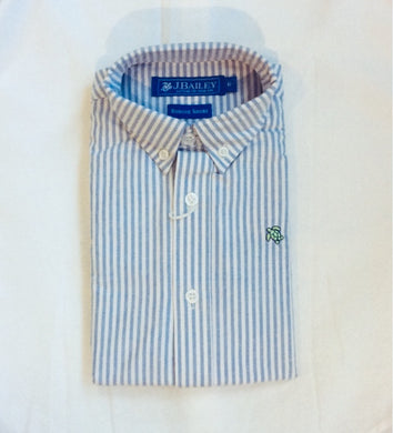 J Bailey-L/S Roscoe Button Down Shirt-Blue & White Oxford Stripe