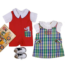 Load image into Gallery viewer, TBBC-Janie Jumper Primary School Plaid with Richmond Red