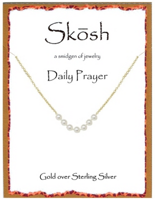 Skosh Daily Prayer Necklace(7 pearls)-Gold over Sterling Silver