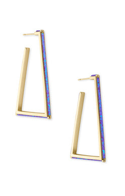 SALE-Easton Earring Gold Violet Kyocera Opal