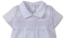 Load image into Gallery viewer, Kissy Kissy-Baby Boys Short Playsuit-Special Occasion w/ Hand Smocking-White