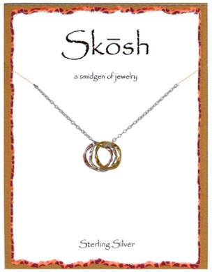 Skosh Past Present Future Tri-Tone Circles Necklace-Sterling Silver