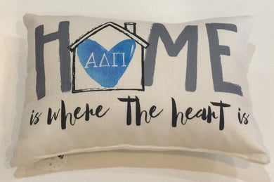 Alpha Delta Pi-Home is Where the Heart Pillow