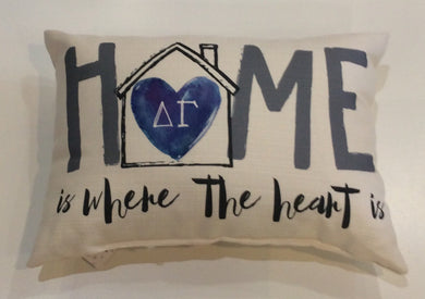 Delta Gamma-Home is Where the Heart Pillow